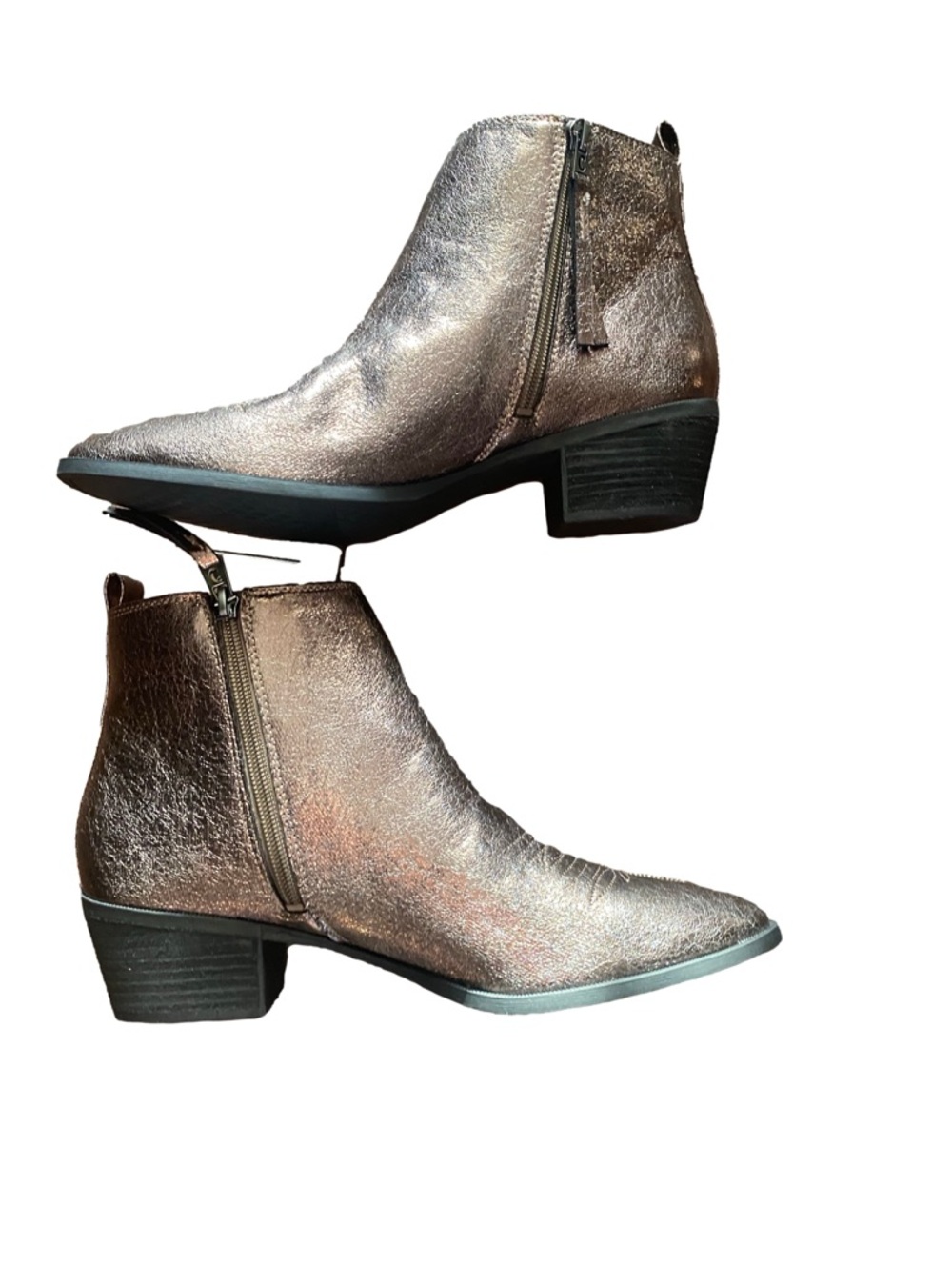 Circus by Sam Edelman Metallic Pewter Bronze Western Ankle Booties Size 10 - Picture 6 of 6